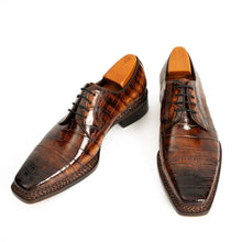 Load image into Gallery viewer, Norwegian-Stitched Nile Crocodile Derby Shoes
