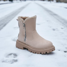 Load image into Gallery viewer, Women’s Velvet Lined Cotton Snow Boots — Plus Size Winter Warm Boots