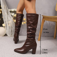 Load image into Gallery viewer, Pointed Pleated-Sleeve High Heel Fashion Boots