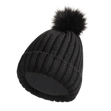 Load image into Gallery viewer, Soft Beanie Fluffy Ball Cap — Warm Knitted Winter Hat with Pom Pom