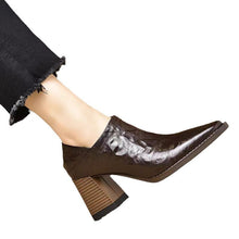 Load image into Gallery viewer, Women’s Chunky-Heel High Heels with Side Zipper