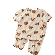 Load image into Gallery viewer, Summer Bear Pajama Set for Baby Girls (T-shirt & Shorts) - # BAAA81810011