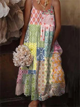 Load image into Gallery viewer, 🌺 European & American Style Floral Art Print Sling Holiday Dress