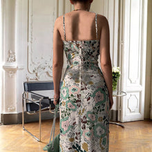 Load image into Gallery viewer, Women's Printed Backless Slit Sling Dress