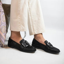 Load image into Gallery viewer, Vintage Square-Button Low-Cut Loafers — Women’s Elegant Slip-On Shoes