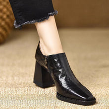 Load image into Gallery viewer, Women’s Chunky-Heel High Heels with Side Zipper