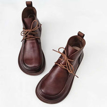 Load image into Gallery viewer, Women’s Pure Leather Chunky Big-Toe Ankle Boots