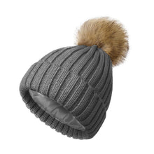 Load image into Gallery viewer, Soft Beanie Fluffy Ball Cap — Warm Knitted Winter Hat with Pom Pom