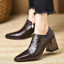 Load image into Gallery viewer, Women’s Chunky-Heel High Heels with Side Zipper
