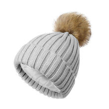 Load image into Gallery viewer, Soft Beanie Fluffy Ball Cap — Warm Knitted Winter Hat with Pom Pom