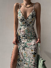 Load image into Gallery viewer, Women's Printed Backless Slit Sling Dress