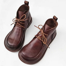 Load image into Gallery viewer, Women’s Pure Leather Chunky Big-Toe Ankle Boots