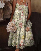 Load image into Gallery viewer, 🌺 European & American Style Floral Art Print Sling Holiday Dress