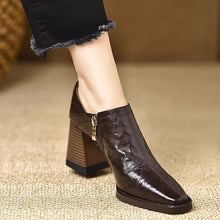 Load image into Gallery viewer, Women’s Chunky-Heel High Heels with Side Zipper