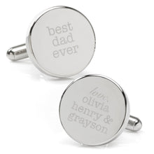 Load image into Gallery viewer, Best Dad Ever Engravable Cufflinks