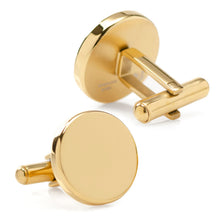 Load image into Gallery viewer, Stainless Steel Round Infinity Gold Engravable Cufflinks