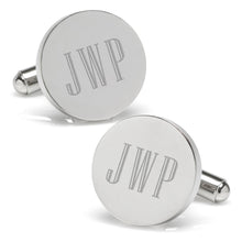 Load image into Gallery viewer, Stainless Steel Round Infinity Engravable Cufflinks
