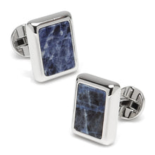 Load image into Gallery viewer, Silver and Sodalite JFK Presidential Cufflinks