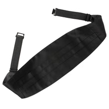 Load image into Gallery viewer, Black Silk Cummerbund and Bowtie Set
