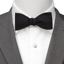 Load image into Gallery viewer, Black Silk Cummerbund and Bowtie Set