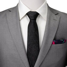 Load image into Gallery viewer, Black Floral Men's Tie