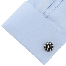 Load image into Gallery viewer, Silver Circle Dot Texture Cufflinks