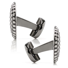 Load image into Gallery viewer, Silver Circle Dot Texture Cufflinks