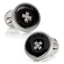 Load image into Gallery viewer, Crystal Button Rope Cufflinks
