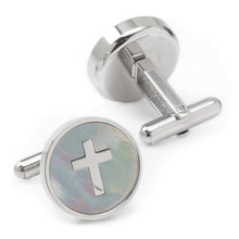 Load image into Gallery viewer, Cross Mother of Pearl Stainless Steel Cufflinks