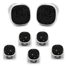 Load image into Gallery viewer, Stainless Steel Black Pave Crystal 5-Stud Set