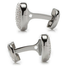 Load image into Gallery viewer, Stainless Steel White Pave Crystal Cufflinks