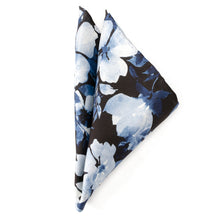 Load image into Gallery viewer, Painted Floral Black Pocket Square