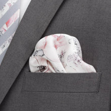 Load image into Gallery viewer, Painted Floral Gray Pocket Square