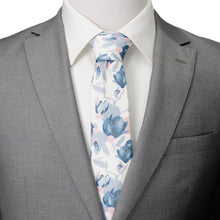 Load image into Gallery viewer, White Floral Patterned Printed Men's Tie