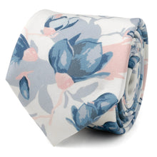 Load image into Gallery viewer, White Floral Patterned Printed Men's Tie