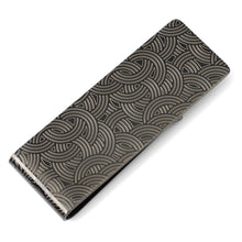 Load image into Gallery viewer, Geometric Stainless Steel Gunmetal Engraved Money Clip