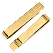 Load image into Gallery viewer, Wedding Party Gold Engravable Tie Bar