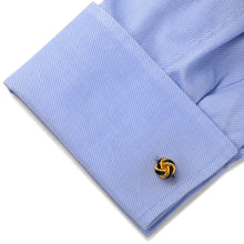Load image into Gallery viewer, Black and Gold Knot Cufflinks
