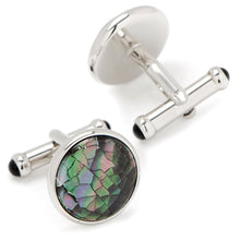 Load image into Gallery viewer, Mosaic Smoke Mother of Pearl Cufflinks