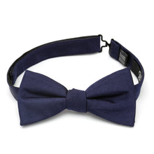 Load image into Gallery viewer, Navy Silk Bow Tie