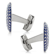 Load image into Gallery viewer, Navy Circle Dot Texture Cufflinks