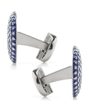 Load image into Gallery viewer, Navy Circle Dot Texture Cufflinks