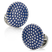 Load image into Gallery viewer, Navy Circle Dot Texture Cufflinks
