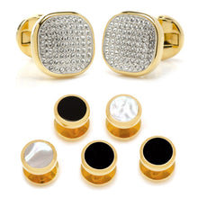 Load image into Gallery viewer, Mixed Gold White Pave Crystal 5-Stud Set