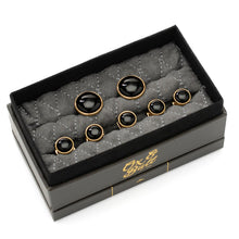 Load image into Gallery viewer, Gold and Onyx 5-Stud Set