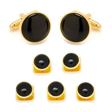 Load image into Gallery viewer, Gold and Onyx 5-Stud Set
