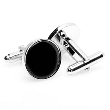 Load image into Gallery viewer, Silver and Onyx 5-Stud Set