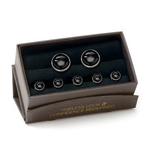 Load image into Gallery viewer, Silver and Onyx 5-Stud Set