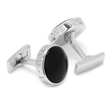 Load image into Gallery viewer, Onyx I Love You Stainless Steel Cufflinks