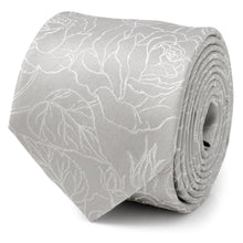 Load image into Gallery viewer, Floral Gray Men's Tie